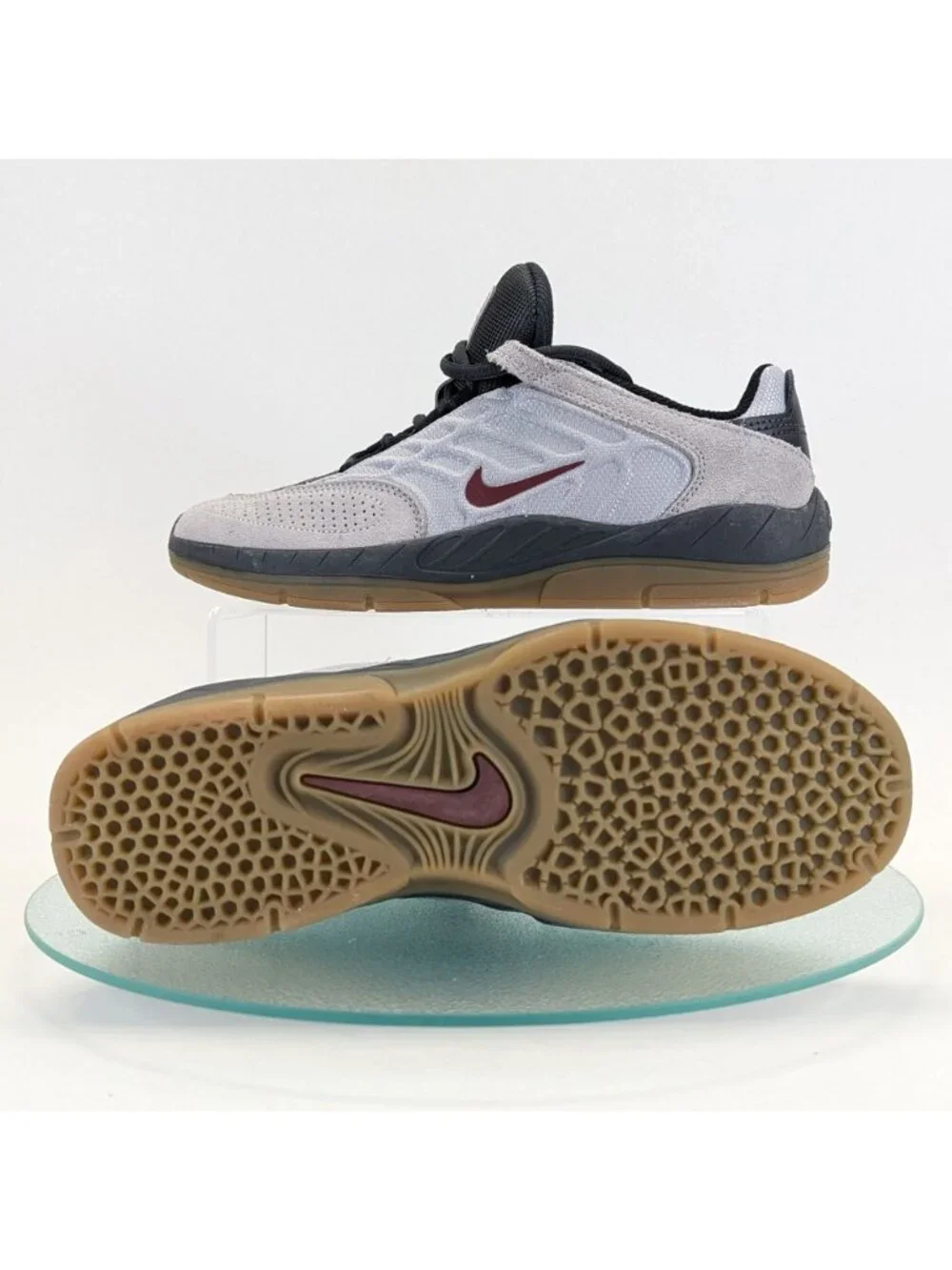 Nike Vertebrae SB Shoes Light Smoke Grey Red FD4691-004 Men's Size 7 Sneakers